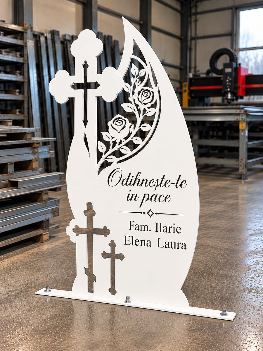 Monument funerar metalic — Monumentul „Lacrima”, alb