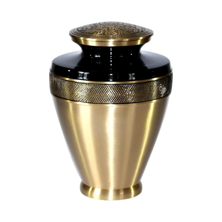 Urnă funerară — aurie cu negru lucios